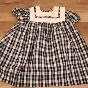The Beaufort Bonnet Company Blue and White Puff Sleeve Sundress